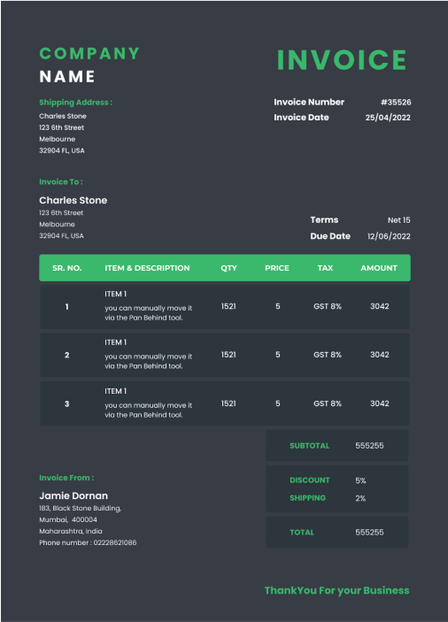 blackinvoicebuilderTemplate